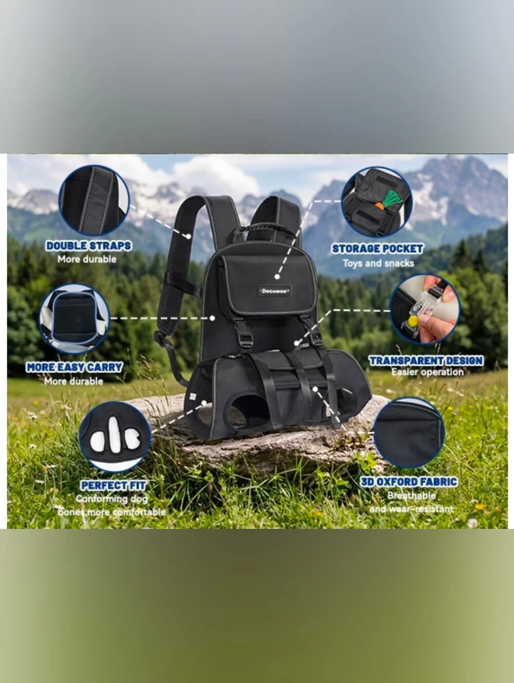 Dog Backpack, 3 Use Ways Spine-Friendly Dog Carriers for Small Medium Dogs, Legs